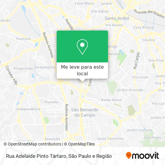 Rua Adelaide Pinto Tártaro mapa