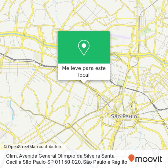 Olim, Avenida General Olímpio da Silveira Santa Cecília São Paulo-SP 01150-020 mapa