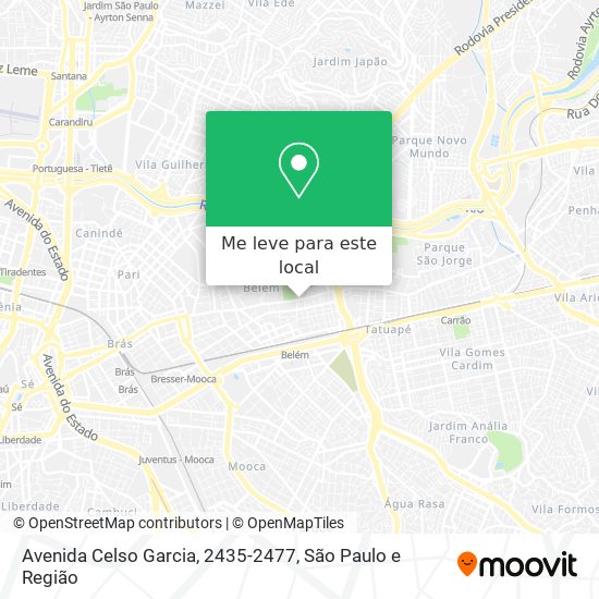 Avenida Celso Garcia, 2435-2477 mapa