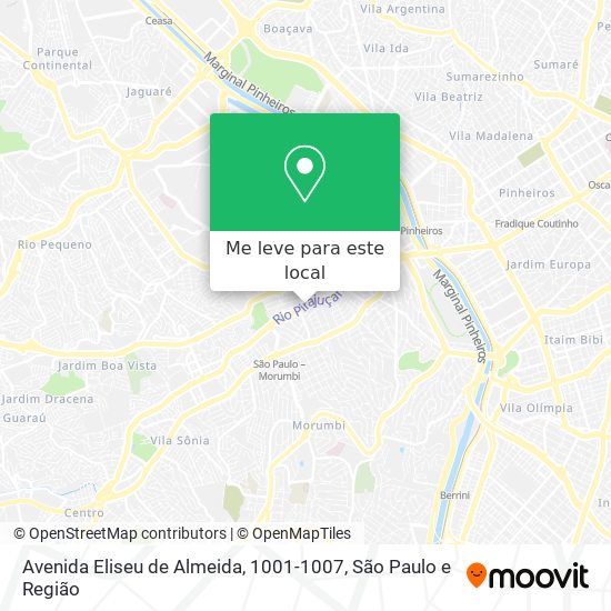 Avenida Eliseu de Almeida, 1001-1007 mapa