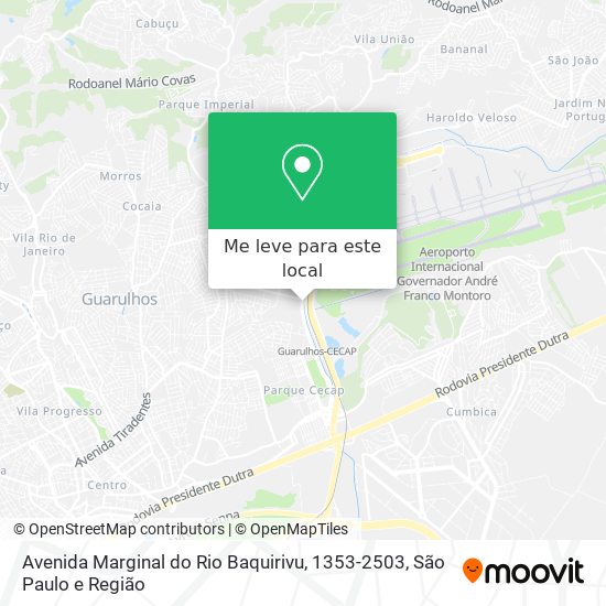 Avenida Marginal do Rio Baquirivu, 1353-2503 mapa