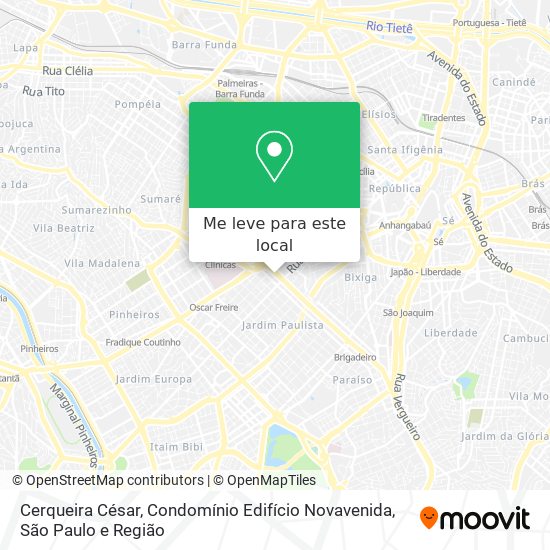 Cerqueira César, Condomínio Edifício Novavenida mapa