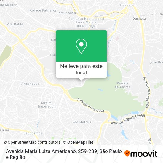 Avenida Maria Luiza Americano, 259-289 mapa