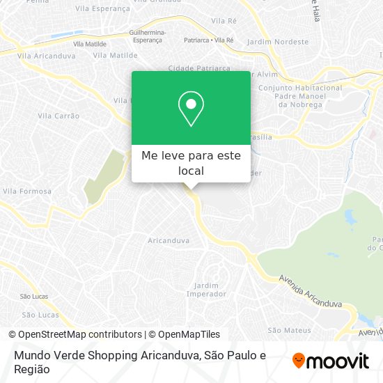 Mundo Verde Shopping Aricanduva mapa