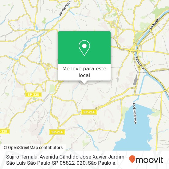 Sujiro Temaki, Avenida Cândido José Xavier Jardim São Luís São Paulo-SP 05822-020 mapa