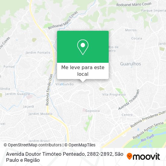 Avenida Doutor Timóteo Penteado, 2882-2892 mapa