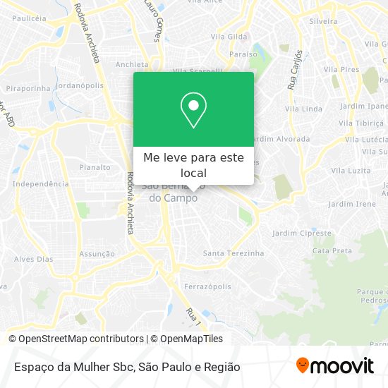 Espaço da Mulher Sbc mapa