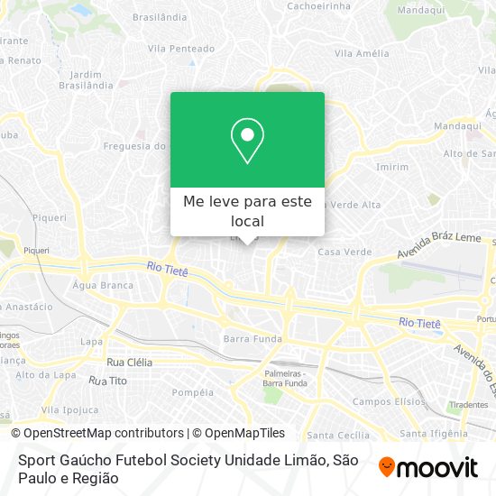 Sport Gaúcho Futebol Society Unidade Limão mapa