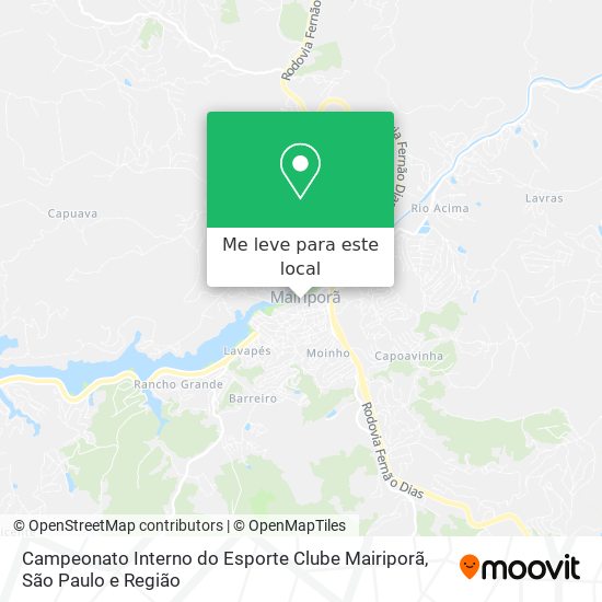 Campeonato Interno do Esporte Clube Mairiporã mapa