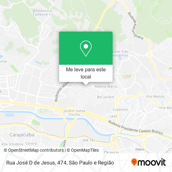 Rua José D de Jesus, 474 mapa