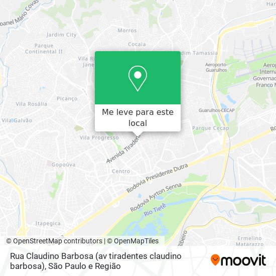 Rua Claudino Barbosa (av tiradentes claudino barbosa) mapa