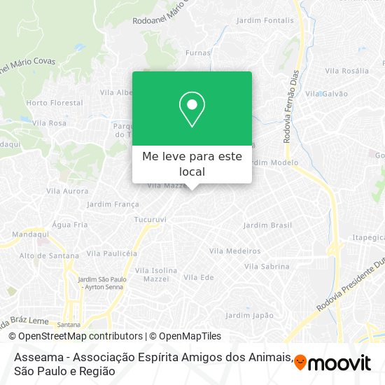 Asseama - Associação Espírita Amigos dos Animais mapa