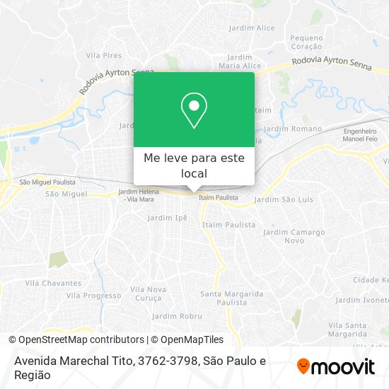 Avenida Marechal Tito, 3762-3798 mapa