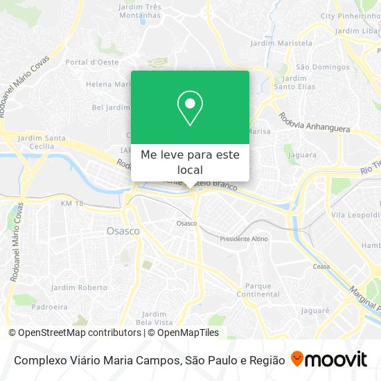 Complexo Viário Maria Campos mapa