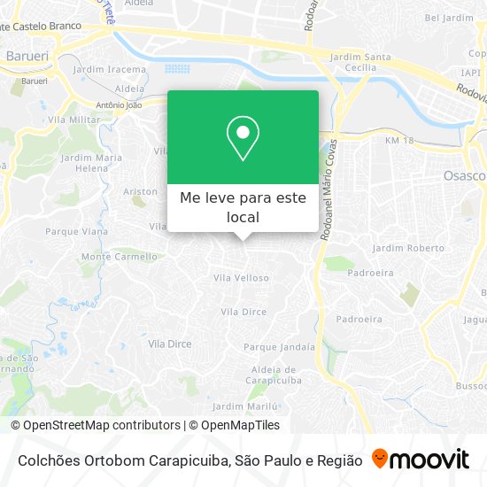 Colchões Ortobom Carapicuiba mapa