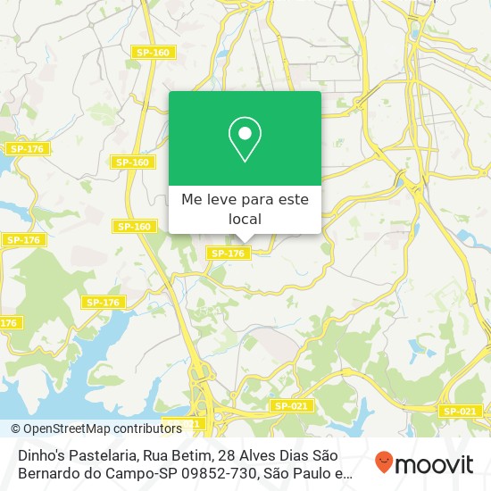 Dinho's Pastelaria, Rua Betim, 28 Alves Dias São Bernardo do Campo-SP 09852-730 mapa