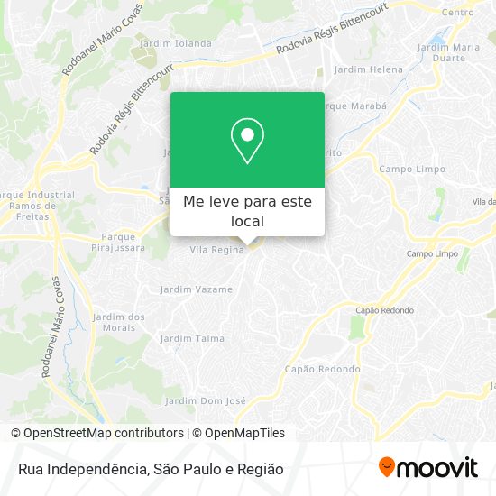 Rua Independência mapa