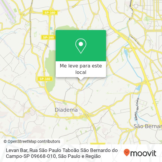 Levan Bar, Rua São Paulo Taboão São Bernardo do Campo-SP 09668-010 mapa