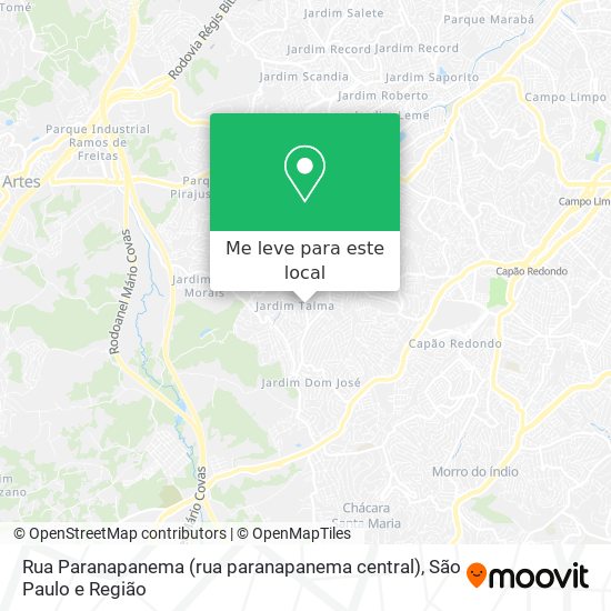 Rua Paranapanema (rua paranapanema central) mapa