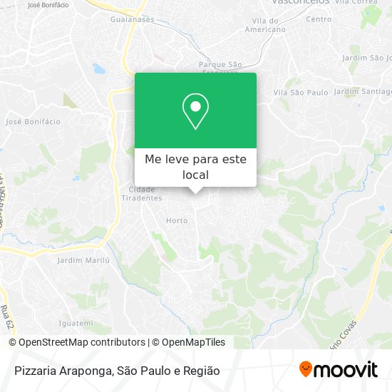 Pizzaria Araponga mapa