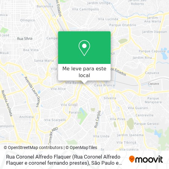 Rua Coronel Alfredo Flaquer (Rua Coronel Alfredo Flaquer e coronel fernando prestes) mapa
