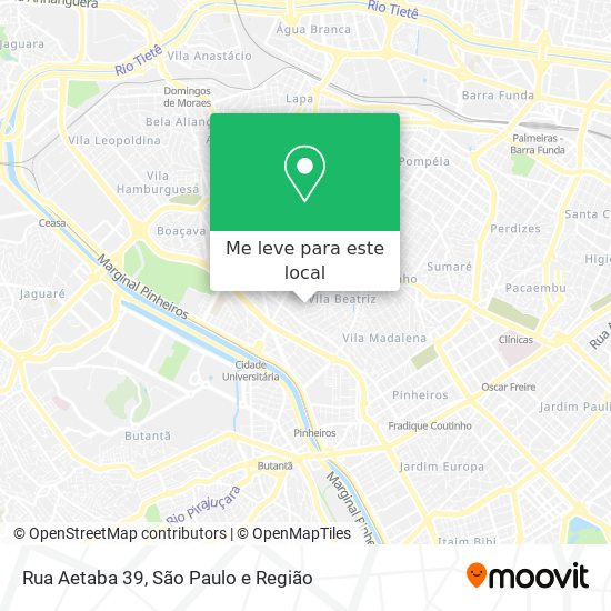 Rua Aetaba 39 mapa