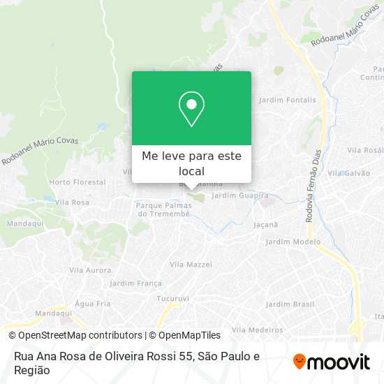 Rua Ana Rosa de Oliveira Rossi 55 mapa