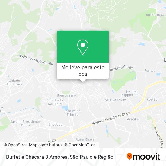 Buffet e Chacara 3 Amores mapa