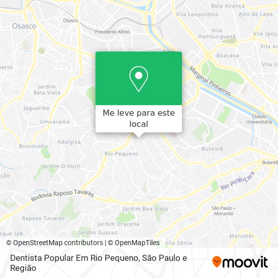 Dentista Popular Em Rio Pequeno mapa