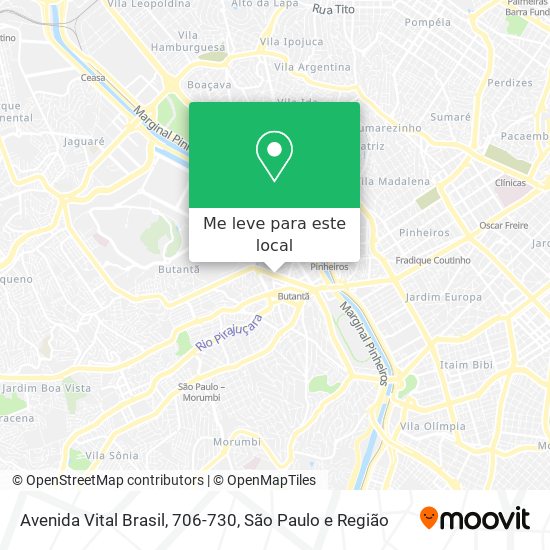 Avenida Vital Brasil, 706-730 mapa