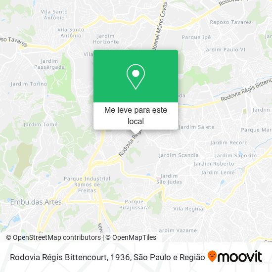 Rodovia Régis Bittencourt, 1936 mapa