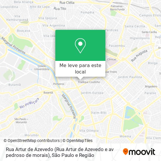 Rua Artur de Azevedo (Rua Artur de Azevedo e av pedroso de morais) mapa