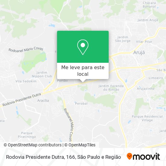 Rodovia Presidente Dutra, 166 mapa