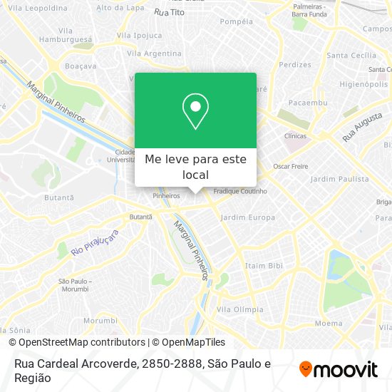 Rua Cardeal Arcoverde, 2850-2888 mapa