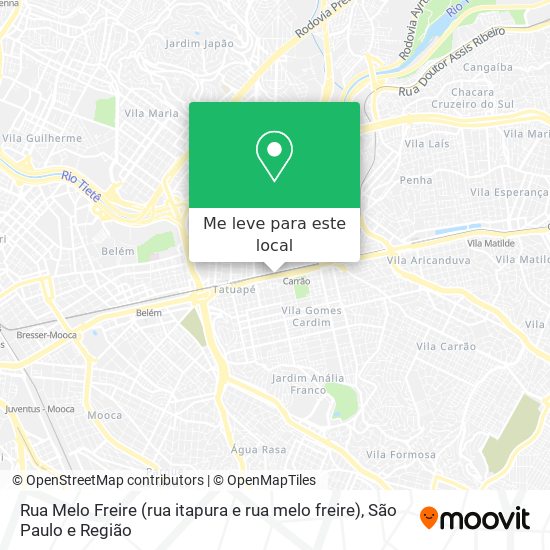 Rua Melo Freire (rua itapura e rua melo freire) mapa