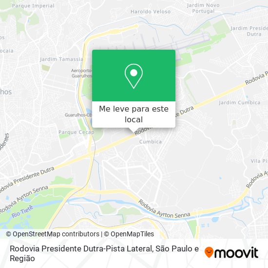 Rodovia Presidente Dutra-Pista Lateral mapa