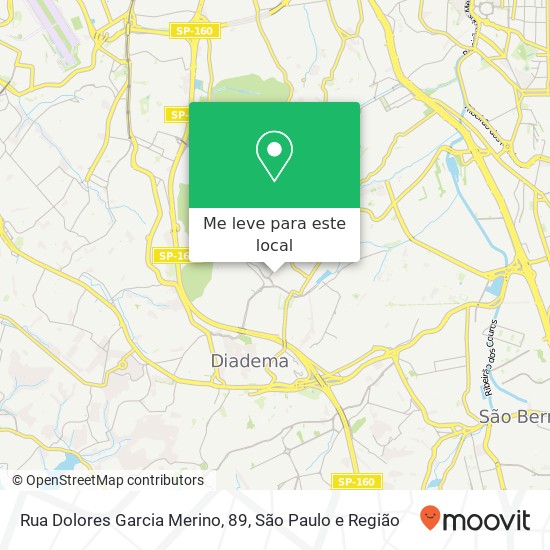 Rua Dolores Garcia Merino, 89, Taboão Diadema-SP mapa