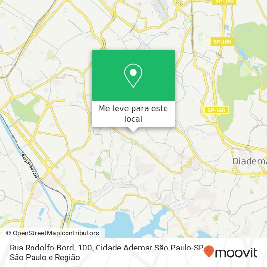 Rua Rodolfo Bord, 100, Cidade Ademar São Paulo-SP mapa