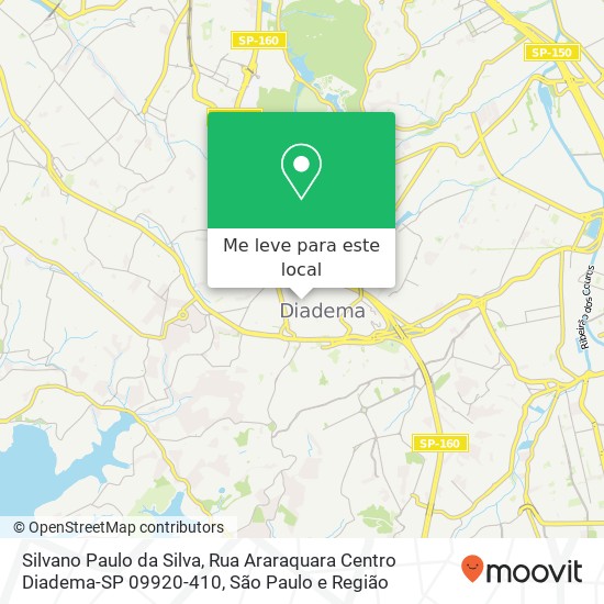 Silvano Paulo da Silva, Rua Araraquara Centro Diadema-SP 09920-410 mapa