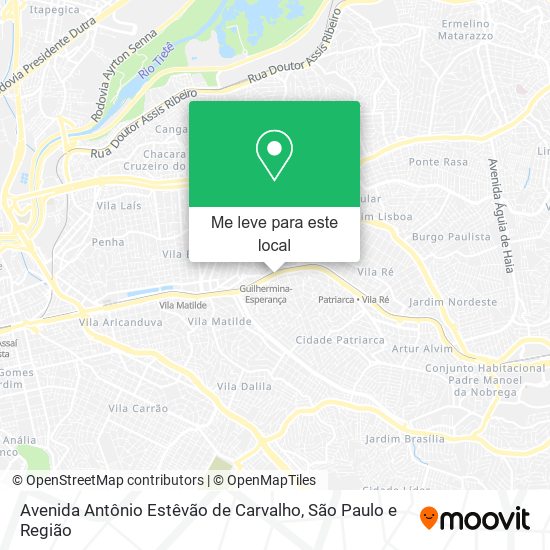 Avenida Antônio Estêvão de Carvalho mapa