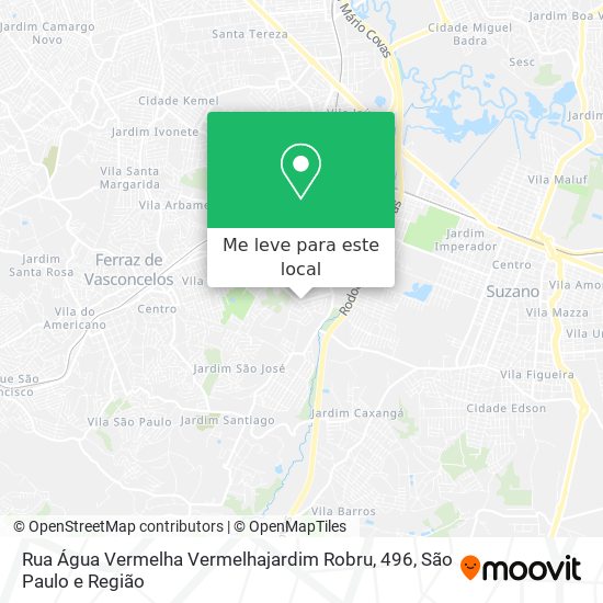 Rua Água Vermelha Vermelhajardim Robru, 496 mapa