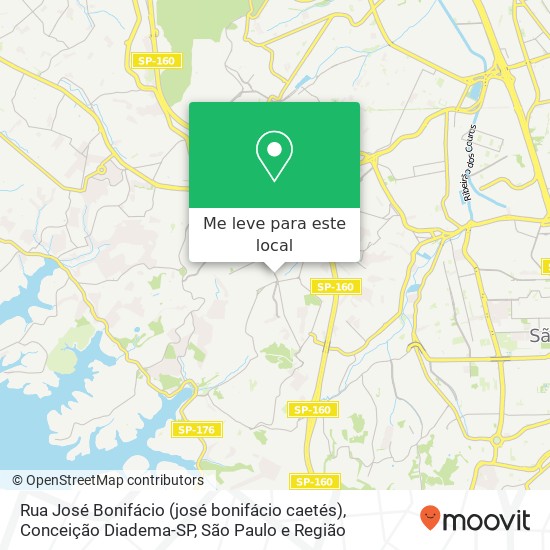 Rua José Bonifácio (josé bonifácio caetés), Conceição Diadema-SP mapa