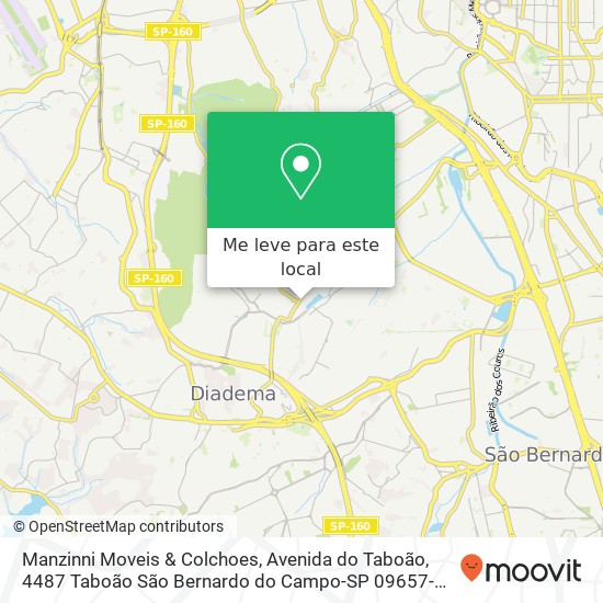 Manzinni Moveis & Colchoes, Avenida do Taboão, 4487 Taboão São Bernardo do Campo-SP 09657-000 mapa