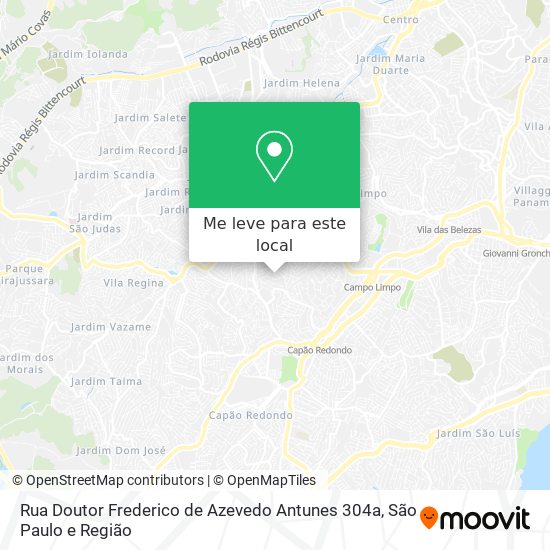 Rua Doutor Frederico de Azevedo Antunes 304a mapa