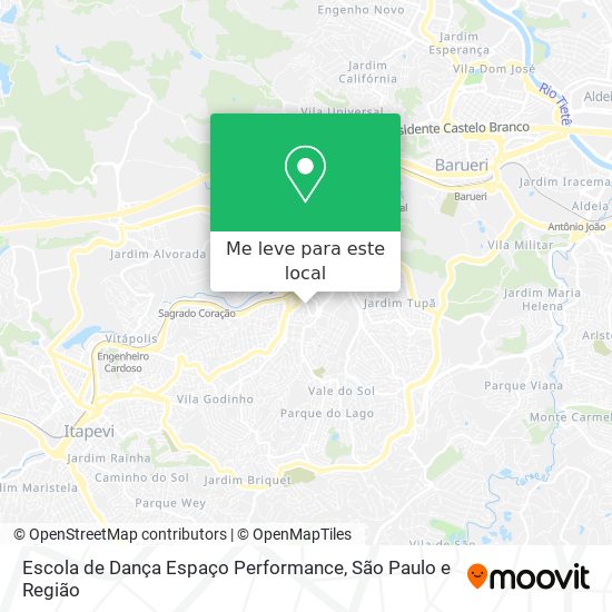 Escola de Dança Espaço Performance mapa