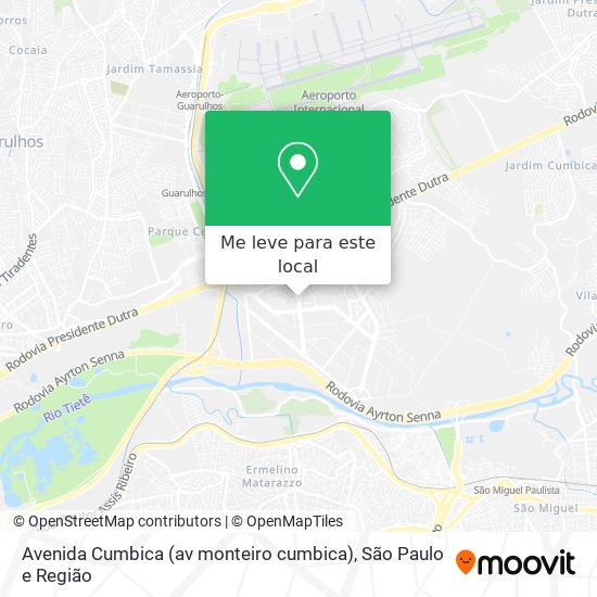 Avenida Cumbica (av monteiro cumbica) mapa