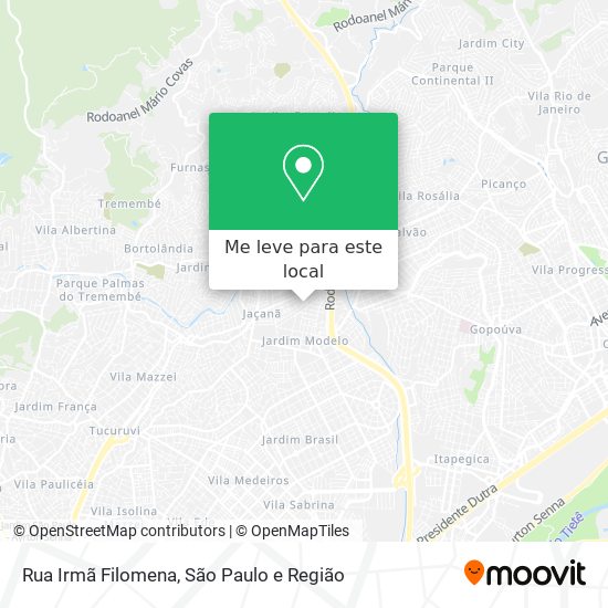 Rua Irmã Filomena mapa