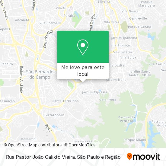 Rua Pastor João Calixto Vieira mapa