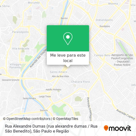 Rua Alexandre Dumas (rua alexandre dumas / Rua São Benedito) mapa