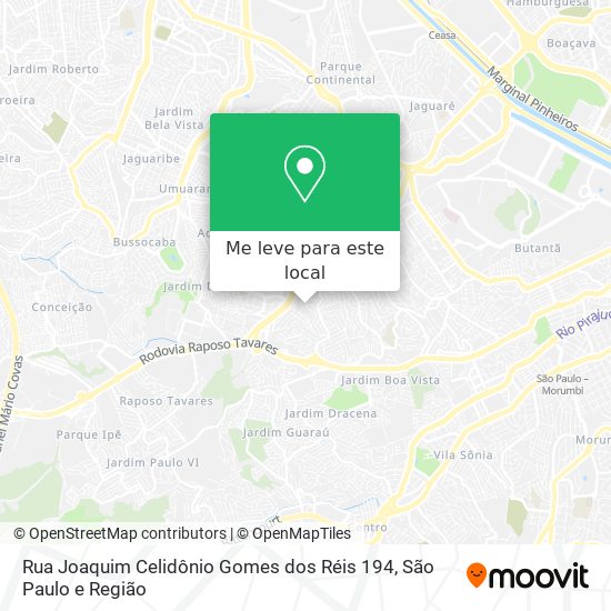Rua Joaquim Celidônio Gomes dos Réis 194 mapa